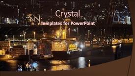  Presentation with container ship - PPT layouts featuring container-ship-and-cranes background and a wine colored foreground