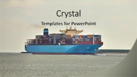  Presentation with ship navigation - Presentation theme consisting of container ship heading background and a soft green colored foreground