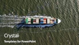  Presentation with shipping - Presentation theme consisting of container ship in export background and a tawny brown colored foreground