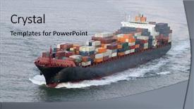  Presentation with bulk carrier container ship - Amazing theme having container ship more like this backdrop and a light gray colored foreground