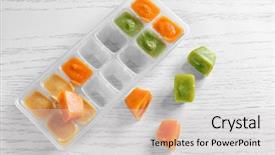  Presentation with baby food - PPT layouts having container with baby food background and a light gray colored foreground
