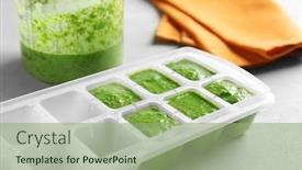  Presentation with baby food - Beautiful theme featuring container-with-baby-food backdrop and a mint green colored foreground