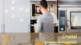  Presentation with container - PPT layouts enhanced with container with food into microwave background and a coral colored foreground