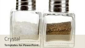  Presentation with pepper - Slide set consisting of containers-for-salt-and-pepper background and a mint green colored foreground