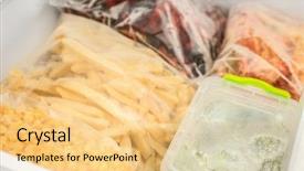  Presentation with plastic containers - Cool new slide deck with containers with different food backdrop and a lemonade colored foreground