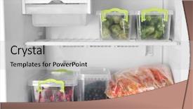  Presentation with freezer - Presentation theme with containers with products in freezer background and a light gray colored foreground
