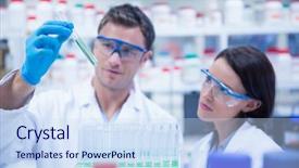  Presentation with test tube laboratory - Cool new slides with containing liquid in the laboratory backdrop and a sky blue colored foreground