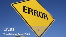  Presentation with deep blue - PPT theme consisting of containment failure - error road sign with deep background and a  colored foreground