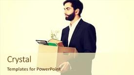  Presentation with personal belongings - Amazing PPT layouts having containment failure - fired businessman holding box backdrop and a  colored foreground