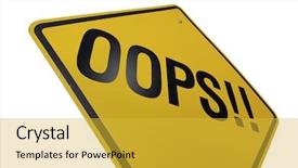  Presentation with road - Slides featuring containment failure - oops road sign isolated background and a  colored foreground