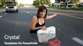  Presentation with oil and gas - PPT layouts consisting of containment failure - young woman holds a will background and a  colored foreground