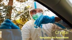  Presentation with corona virus - Slide deck with containment-scout-from-the-health background and a coral colored foreground