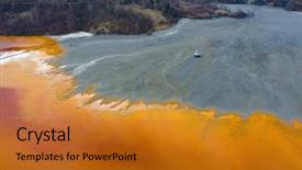  Presentation with livelihood village - Slide deck enhanced with contamination - flooded and abandoned village background and a  colored foreground