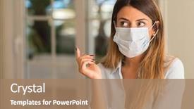 Presentation with illness - Cool new PPT layouts with contamination mask at home pollution backdrop and a coral colored foreground
