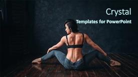  Presentation with exercise class - Presentation theme with contemp-dancer-exercise-in-dance background and a wine colored foreground