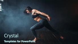  Presentation with performer - Beautiful presentation design featuring contemp dancing female performer in dance class backdrop and a wine colored foreground