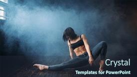  Presentation with performer - Beautiful presentation theme featuring contemp dancing female performer in dance class backdrop and a tawny brown colored foreground