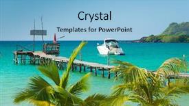  Presentation with contemplating - Beautiful PPT layouts featuring contemplating the sea boardwalk admire backdrop and a light blue colored foreground