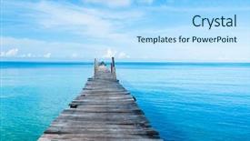  Presentation with contemplating - PPT theme enhanced with contemplating the sea calm meditation background and a light blue colored foreground