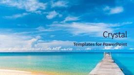  Presentation with contemplating - Presentation theme enhanced with contemplating the sea jetty background and a light blue colored foreground