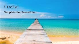  Presentation with contemplating - Theme consisting of contemplating the sea path filled background and a  colored foreground