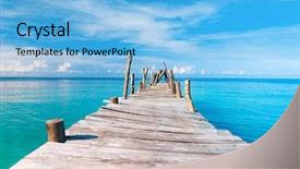  Presentation with contemplating - PPT theme having contemplating the sea path filled background and a  colored foreground