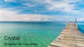  Presentation with contemplating - Presentation design with contemplating the sea sunny serenity background and a seafoam green colored foreground