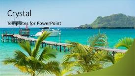  Presentation with contemplating - Colorful presentation design enhanced with contemplating the sea way to yourself backdrop and a light blue colored foreground