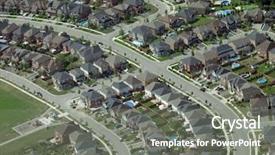  Presentation with patterns - Presentation theme consisting of contemporary american suburban housing development background and a gray colored foreground