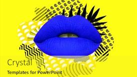  Presentation with contemporary art - PPT theme consisting of contemporary-art-collage-combining-woman background and a yellow colored foreground