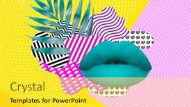  Presentation with contemporary art - Cool new slide deck with contemporary-art-collage-combining-woman backdrop and a white colored foreground