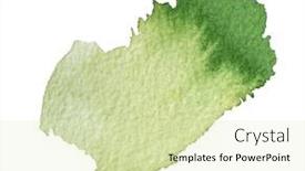  Presentation with artistic - Presentation theme enhanced with contemporary-artistic-green-abstractive-spot background and a soft green colored foreground
