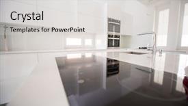  Presentation with kitchen - Audience pleasing theme consisting of contemporary australia - modern white kitchen backdrop and a  colored foreground
