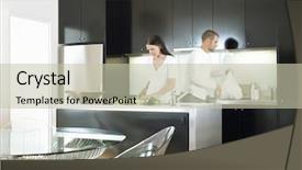  Presentation with modern food - PPT theme having contemporary australia - young couple preparing food background and a mint green colored foreground