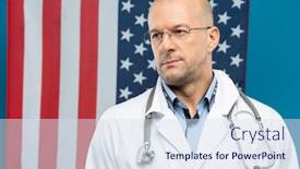  Presentation with stars stripes - Beautiful theme featuring contemporary-bald-clinician-in-eyeglasses backdrop and a sky blue colored foreground