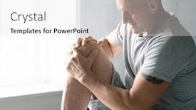  Presentation with knee - Audience pleasing PPT theme consisting of contemporary-bald-mature-sportsman backdrop and a white colored foreground