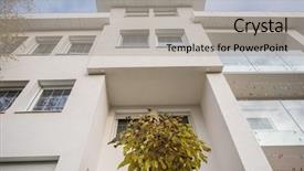  Presentation with white house - Beautiful PPT theme featuring contemporary beautiful modern white house backdrop and a  colored foreground