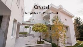  Presentation with white house - Beautiful PPT theme featuring contemporary beautiful modern white house backdrop and a light gray colored foreground