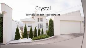  Presentation with white house - Theme featuring contemporary beautiful modern white house background and a white colored foreground