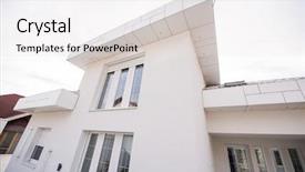  Presentation with white house roof - Beautiful theme featuring contemporary beautiful modern white house backdrop and a  colored foreground