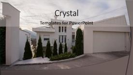  Presentation with white house - Slide deck featuring contemporary beautiful modern white house background and a  colored foreground