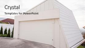  Presentation with white house - Colorful PPT theme enhanced with contemporary beautiful modern white house backdrop and a  colored foreground