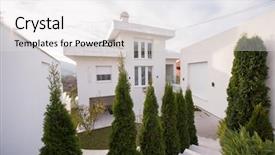  Presentation with white house - Beautiful slides featuring contemporary beautiful modern white house backdrop and a white colored foreground