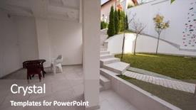  Presentation with white house - Colorful PPT layouts enhanced with contemporary beautiful modern white house backdrop and a  colored foreground