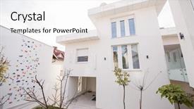  Presentation with white house roof - Slide deck featuring contemporary beautiful modern white house background and a  colored foreground