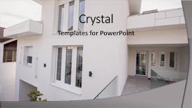  Presentation with white house - Beautiful slides featuring contemporary beautiful modern white house backdrop and a light gray colored foreground