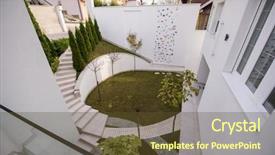  Presentation with white house - Slides having contemporary beautiful modern white house background and a tawny brown colored foreground