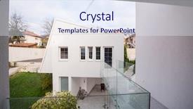  Presentation with white house - Beautiful theme featuring contemporary beautiful modern white house backdrop and a sky blue colored foreground
