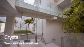  Presentation with modern black and white trees - Amazing slide deck having contemporary beautiful modern white house backdrop and a  colored foreground