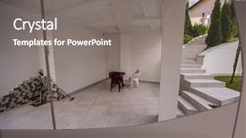  Presentation with white cctv camera on modern - Audience pleasing slide deck consisting of contemporary beautiful modern white house backdrop and a  colored foreground